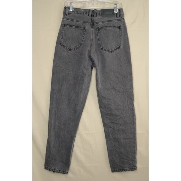 Pull & Bear High Waist Mom Jeans Gray Denim Cotton Straight Leg Women's Size 6 - Picture 6 of 13